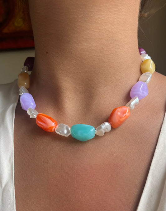 Collar cuentas XL colores