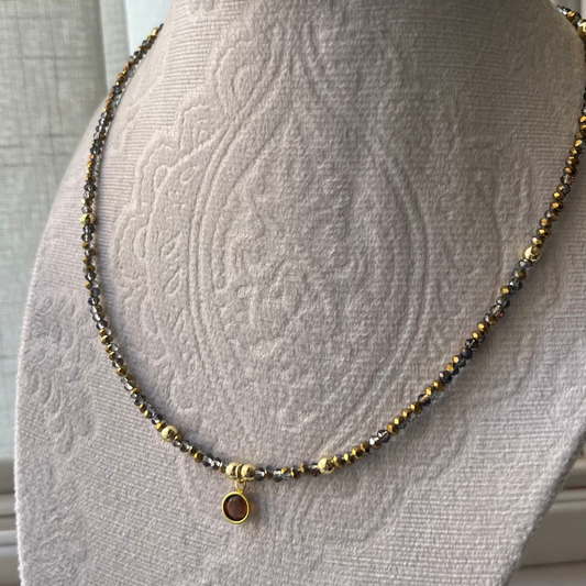 Collar Cuentas y Dije Swarovski